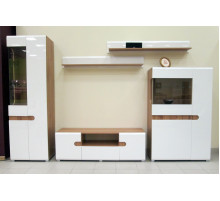 Модульная мебель для гостиной Леонардо белый глянец композиция 1