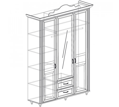 Трехдверный шкаф Алиса 563